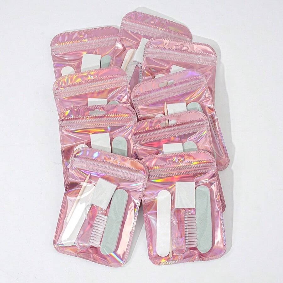 1/5/10pcs Manicure And Pedicure Set, Mini Nail File And Orange Nail Stick Set, Double-Sided Nail File, Wooden Cuticle Pusher, Nail Cleaning Tools, Nail Stick, Nail Art Brush,Nail Tech Supplies For DIY Nail Polishing Care