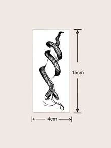 1pc Herbal Juice Temporary Tattoo, High-Quality Snake Design Faux Tattoo, Waterproof & Long-Lasting 7-14 Days, Can Be Applied On Arms, Collarbones, Waist And Other Areas