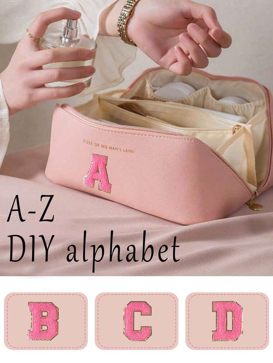Large Capacity Double Layer PU Leather Waterproof Makeup Bag, Multi-Functional Travel Organizer Bag, Cosmetic Storage Pouch, Toiletry Bag, Suitable For Home And Travel,Pouch,Makeup Pouch,Travel Essential