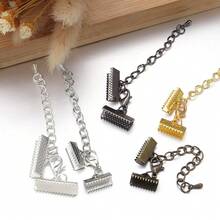 10 cái/gói móc sắt màu trắng K, móc nối vòng cổ, vòng tay rộng 6-40mm có móc khóa tôm hùm, phụ kiện làm đồ trang sức tự làm - Màu K trắng - Xem 3