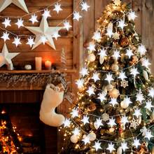 1PC 1.5/3/6/10m 10/20/40/80LEDStar Shaped Fairy Light String, 8 Modes, Suitable For Christmas, Halloween, Weddings, Parties, Etc. - Indoor/Outdoor Decorative Lighting (Excluding Batteries) - Multicolor - View 12