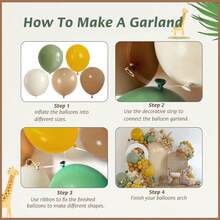 Set 100 buc arcadă de baloane gri-verzui și galbene, galben muștar, maro nud, baloane bej, potrivite pentru petrecere baby shower, dezvăluirea sexului, ursuleț de pluș, mireasă, decorațiuni de petrecere