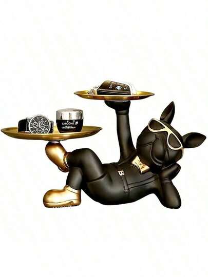 Luxury Feng Shui Lucky Dog Entrance Foyer Key Holder, Living Room, Bedroom, TV Cabinet Decorative Ornament, Housewarming Gift, Home Decor