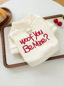 1pc Pet Clothes, Dog/Cat Apparel For Small Dogs/Cats, Cute Happy Puppy/Kitten Outfit, Warm & Comfortable Pet Sweater, Suitable For Autumn/Winter, Valentine's Day