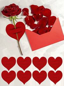 24/12/6pcs Red Heart Shaped Knife & Fork Set, Red Heart Shaped Cutlery Mat, Romantic Candlelight Dinner Tableware Decor, Anniversary Dinner Table Decor, Wedding Atmosphere Tableware Decor, Wedding Supplies, Suitable For Valentine's Day, Anniversary, Wedding, Home, Holiday Party, Tableware Decor - Multicolor - View 8