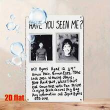 2D Flat, 1pc Missing Children Help Wanted: Will Byers 12-Year-Old Boy Iron Metal Sign, Home Decor Sign, 12 X 8 Inches/ 30x20cm, Home Decor, 2D FlatOpen In New Tab. - 金屬畫 - 查看 1