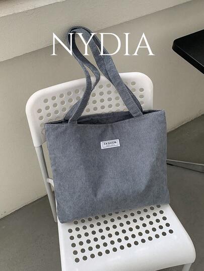 Buchstaben-Grafik Lässig Reise Schultertasche aus Cord, literarische Schultasche für Teenager, Büchertasche für Frauen oder Studenten, perfekt für Bücher, Einkaufen, Rückkehr zur Schule und mehr, Schulmaterial, Schulrucksack, Schulhandtasche, Schultasche, Rückkehr zur Schule Taschen, große Kapazität, leicht, tragbar, faltbar, klassisch lässig, geeignet für Teenager Mädchen Frauen Studenten, Lehrer, perfekt für Rückkehr zur Schule, erster Schultag, Mittelschule, Oberschule, Schultaschen, College-Essentials, perfekt passend zu Herbstoutfits für Frauen, Lehrergeschenk