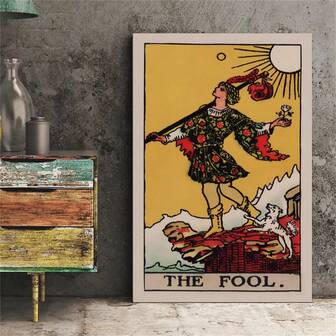 1张愚者牌 - 塔罗牌印刷品 - 愚者牌海报，帆布画墙面艺术房间家居装饰无框