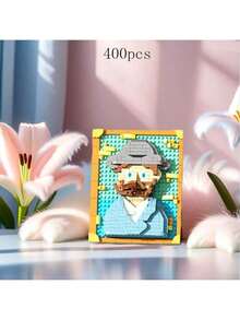 Pixel Art Micro-Particle Building Blocks Toy, Adult Stress Relief DIY Gift, Starry Night & Sunflower Decor - Multicolor - View 6