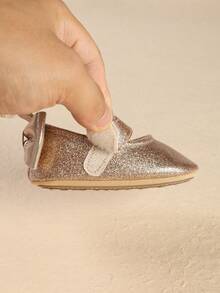 0-1 Year Old Infant Girl Breathable Soft Sole Princess Walking Shoes, Spring/Autumn - Gold - View 7