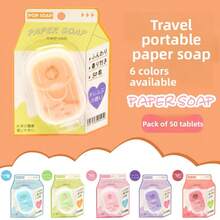便携式一次性纸皂片 - 不刺激皮肤，适合敏感肌肤，米色，独立包装，方便旅行，二合一洗手沐浴，小巧便携，适合露营、紧急情况（所有米色款）