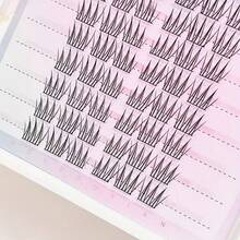 192 Clusters Short Lash Extension, Large Capacity, No Glue Needed, DIY Slouchy, C Curl, Eye-Lengthening, Segmented, Extended Lash, Natural & Realistic False Eyelashes, Reusable, Beginner Friendly, Suitable For Daily Wear And Cosplay, Length 10mm-14mm