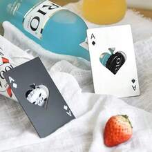 1pcs Modern Playing Card Design Bottle Opener, Portable Multifunctional Manual Bottle Opener For Kitchen Canteen Party - 白色 - 查看 6