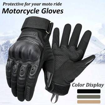 1 st militärgröna motorcykelhandskar, lämpliga för camping, vandring, klättring och andra sporter, taktiska handskar med pekskärmsdesign, fitnessskydd, helfingermotorcykelhandskar, utomhussporter, fitnesscykelhandskar, motorcykeltillbehör