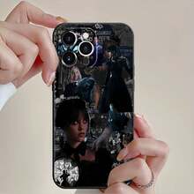 Funda para teléfono de TPU con diseño gótico misterioso, telarañas y elementos musicales, compatible con  16 Pro Max,  15 Pro Max,  13 y  12. Ofrece protección contra golpes y caídas. Un regalo perfecto para las celebraciones de Halloween para familiares, amigos y seres queridos. - Negro - Ver 2