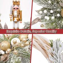 Battery Powered Christmas Wreath 24" Nutcracker & Berry Door Wreath For A Warm Holiday Welcome - 黑色 - 查看 7