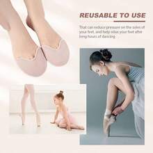 Ballet Dance Pointe Shoe Socks Pad, Toe Pads Pointe Shoes, Anti - Slip Toe Half Socks, Forefoot Point Shoes Ballet SlipperColor: Pink - Light Pink - View 4