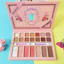 Paleta de maquillaje multifunción con sombras de ojos perladas y mate, iluminador, rubor, brillo de labios - XC-3279 - Ver 4