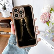 Cubierta de telefono con borde negro diseño de figura dorada con cruz estilizada para uso diario y ocasiones especiales - Café integral - Ver 7
