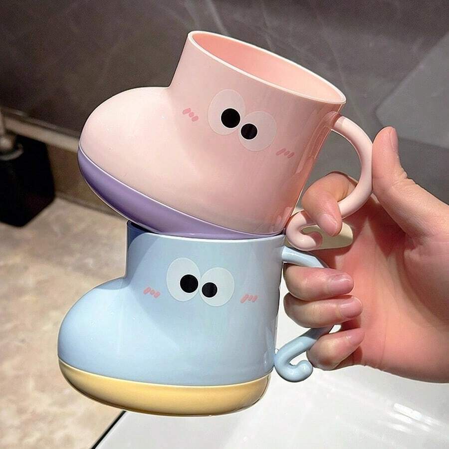 可爱的小鞋子形状牙刷杯 - 高品质浴室必备品，非常适合家庭使用！ - 彩色 - 查看 1