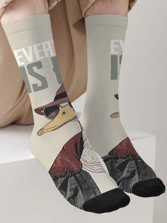 1 par de calcetines de media caña con estampado digital 3D de tema de graffiti impreso a 360 grados