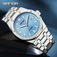 SANDA. SANDA镂空机械腕表，不锈钢商务飞轮男士自动机械腕表，带日历和夜光功能，高品质奢华腕表，适合情人节、父亲节、周年纪念日——送给丈夫、男友、爸爸的浪漫礼物 - 5603 - 查看 13