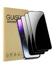 3pcs Apple Anti-Spy Screen Protector Film, Compatible With IPhone 17, 17 Pro, 17 Pro Max, 16e, 15 Pro Max/15/16/14 Pro Max, 13 Pro Max, 12, 11, 13 XR, Anti-Scratch - Black - View 28