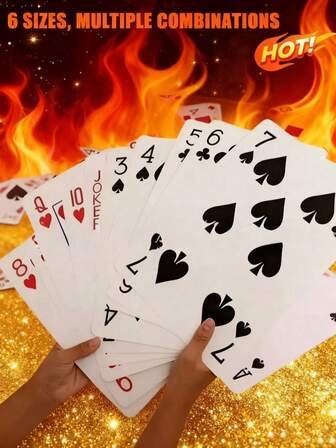 54pcs Giant Poker Cards, Oversized Playing Cards For Casino Theme Party Decoration, Huge Poker Cards, Giant Wedding Cards, Full Deck Jumbo Poker Game Magic Fun, Suitable For School, Classroom, Elderly, All Ages, Party, Party Games Pranks Fun, Valentine's Day Wedding Birthday Graduation