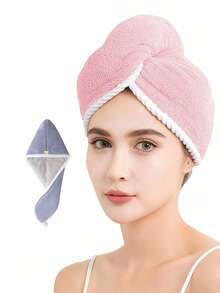 Hair Towel, 2Packs Hair Turbans For Wet Hair, Drying Hair Wrap Towels For Curly Hair Women Anti Frizz Ultra Absorbent Twist Hair Turban Drying Cap Hair Wrap, For Drying Curly, Long & Thick Hair - A - View 16