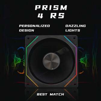 XFENGX - Prism 4-CD图案120mm ARGB机箱风扇，5V 3PIN主板同步RGB灯效，超静音运行，独特RGB灯效，防震垫优化用户体验，PC风扇