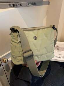 多口袋时尚百搭斜挎包，简约单肩工作通勤包，小众休闲斜挎包 - 彩色 - 查看 21