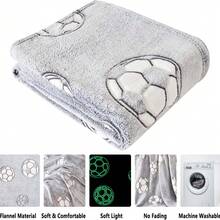 Manta que brilla en la oscuridad, regalo de cumpleaños, Navidad, Pascua - Manta de franela suave y esponjosa con estampado de balón de fútbol. ¡Regalo ideal para niños, nietos, bebés, niños pequeños, cumpleaños, Navidad! - Multicolor - Ver 9