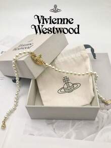 Vivienne Westwood Mini Bas Relief Pearl Choker - 金色 - 查看 3