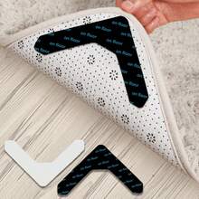 4/8/12pcs Rug Tape,Double Sided Adhesive Carpet Tapes,Non-Slip Carpet Grippers For Hardwood Floors And Tile On The Floor,Carpet Stickers Keep Your Rug In Place And Make Corner Flat,Non-Slip Rug Pads Prevent Sliding, Curling,And Bunching