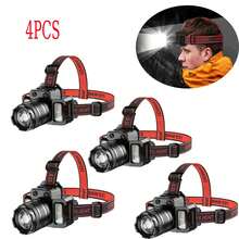 1 个 LED 可充电头灯，超亮聚光灯和泛光灯，可调焦距，360° 可调亮度角度，5 种头灯模式，内置电池 USB 可充电，适合露营、狩猎、钓鱼、徒步旅行 - S/L 尺寸选项