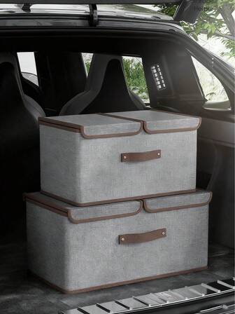 1 pieza Organizador de almacenamiento de tela con ventana transparente - Caja de almacenamiento plegable que ahorra espacio, con asa reforzada y gran capacidad para ropa, ropa de cama, mantas, para el hogar y la residencia estudiantil