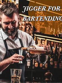 304 Stainless Steel Cocktail Shaker And Jigger - Suitable For Wine And Alcoholic Beverages, Kitchen Essential | Stylish Metal Appearance | Durable And Long-Lasting