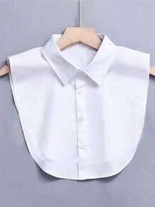 1 Piece Versatile Professional Style Shirt With Fake Collar, Square Collar, Pointed Collar, And Fake Collar, Suitable For Pairing With Formal Clothing Or Low Collar Outerwear. The Size Is Regular And Suitable For Non Obese Body Types  Polyester - trắng - Xem 1