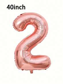 1 个 32/40 英寸玫瑰金铝箔数字气球，0-9 大尺寸涤纶数字气球，装饰气球，可重复使用，适用于生日装饰、派对装饰、周年纪念、房间装饰、结婚纪念日、派对用品