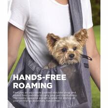 PZW Outward Hound PupPak - Transportador Para Perros Color Gris Para Mascotas Pequeñas De Hasta 15 Libras Correa Ajustable Ventilación De Malla Bolsillo Con Cremallera Ajuste Con Cordón Ideal Para7402 - 灰色吊帶 - 查看 5