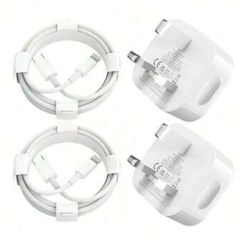 英国插头快速充电适配器 + 3.3 英尺/100 厘米高速同步充电线套装兼容 14 Pro Max/14 Pro/14 Plus/14/13/12/11/XS/XR/8/7/6、iPad 系列适用于旅行、办公室、宿舍和家用充电器 Nan