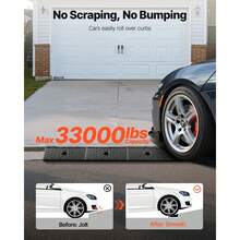 Rubber Curb Ramp, 33069 Lbs Load Capacity, 2 Inches Rise Height Heavy Duty Rubber Threshold Ramp With Drainage Tank For Wheelchairs, Strollers, Motorcycles, Cars, Lawn Mowers & Trailers, 2 Pack - 38.6*5.9*2 Inches - View 2