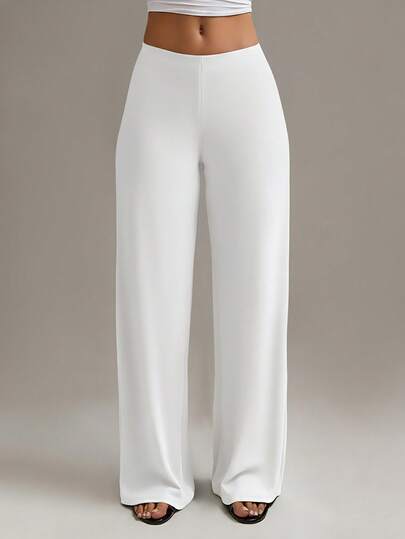 XLLAIS Women's Pants Fashion Elastic High Waisted Long Straight-Leg Trousers Fall Winter Clothes