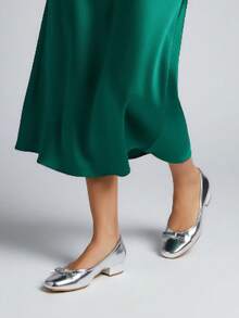 Square Toe Comfortable Casual High Heel Women Shoes, Suitable For All Seasons - Silver - View 2