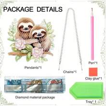 Diamond Art Painting Pendant Kits Animal 5D Diamond Painting Art Hanging Kit Cute Brown Sloth DIY Diamond Crystal Window Pendant Kit For Adults Gift Wall Home Decoration - Multicolor - View 6