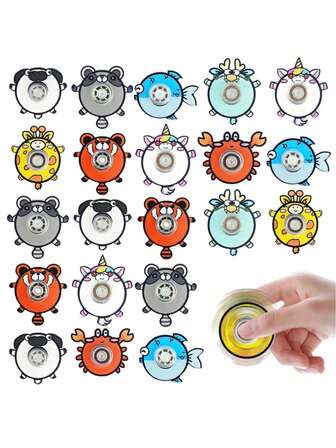 1pc Colorful Mini Fidget Finger Spinners, Fingertip Spinners For Kids, Bulk Random Toys For Boys Girls, Stress Relief Sensory Toys For Birthday Gifts Party Favors Classroom Prizes