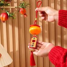 1个中国新年福字摆件，2个/套中国新年串灯挂饰，中国新年柿子装饰品 - 彩色 - 查看 5