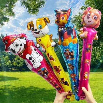 Decoraciones con pegatinas de lámina de Paw Patrol, accesorios de globos de perros de dibujos animados, regalos de fiesta de cumpleaños novedosos