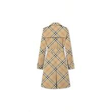 - Gabardina impermeable de doble botonadura para mujer con solapa clsica con cinturn - CH + Caqui negro (Negro caqui) - Ver 2