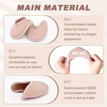 Ballet Dance Pointe Shoe Socks Pad, Toe Pads Pointe Shoes, Anti - Slip Toe Half Socks, Forefoot Point Shoes Ballet SlipperColor: Pink - Light Pink - View 3